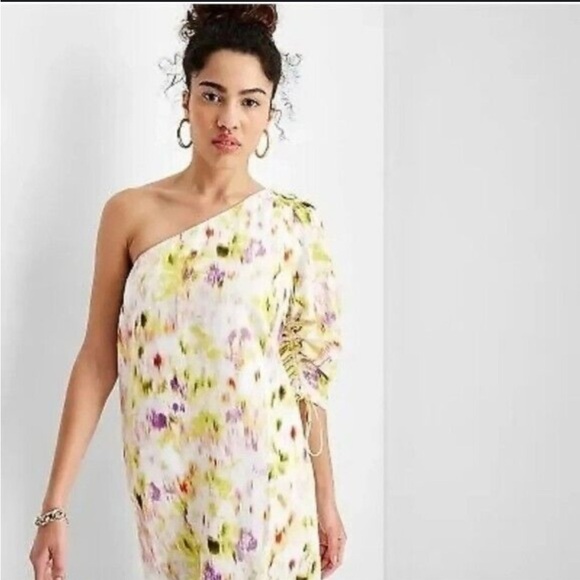 Target Future Collection Floral One shoulder Midi Dress - Picture 2 of 8